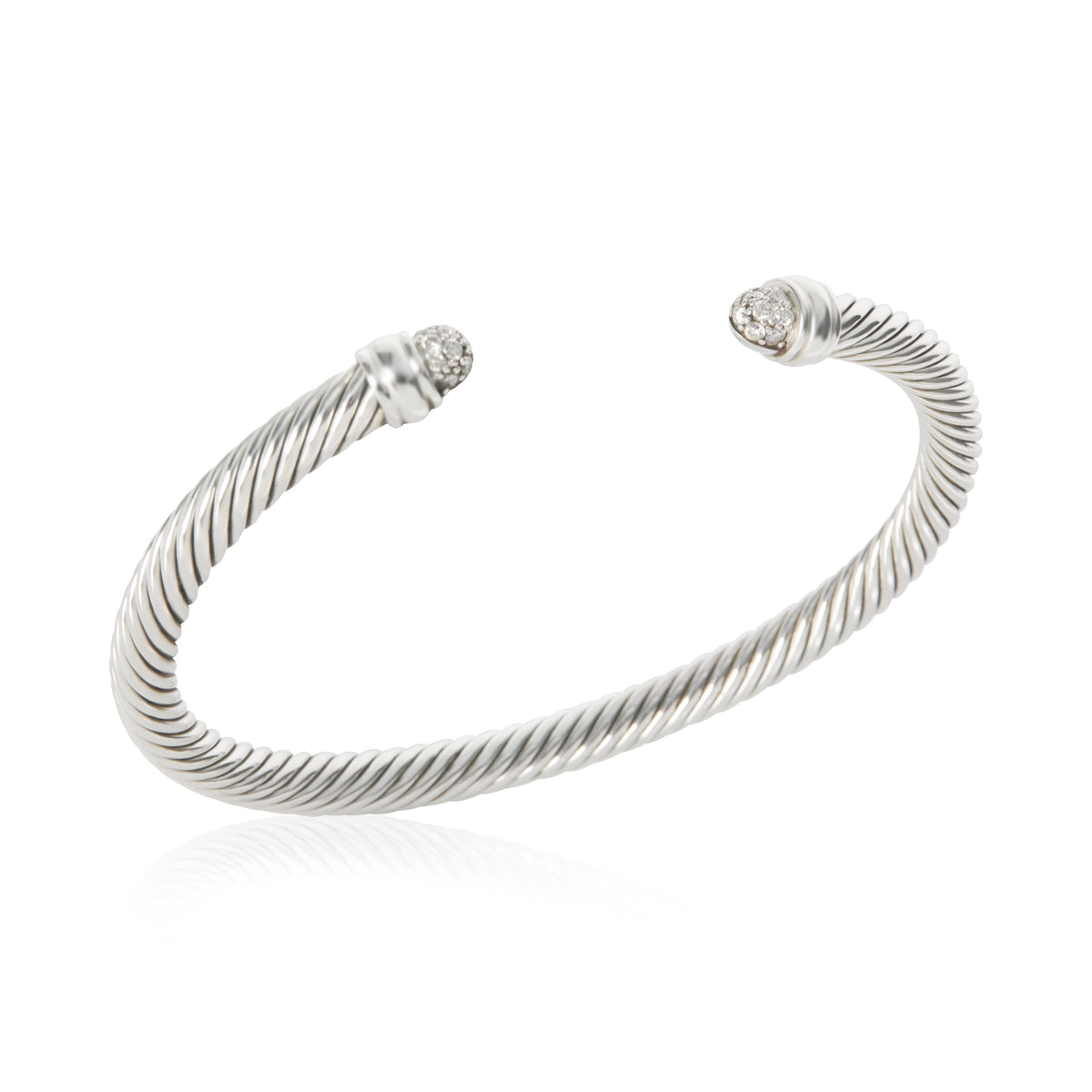 Sterling Silver Diamond Cable Classic Bracelet