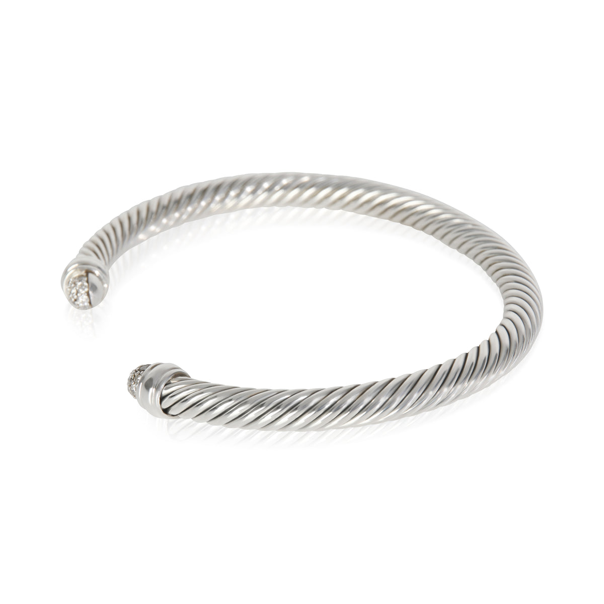 Sterling Silver Diamond Cable Classic Bracelet