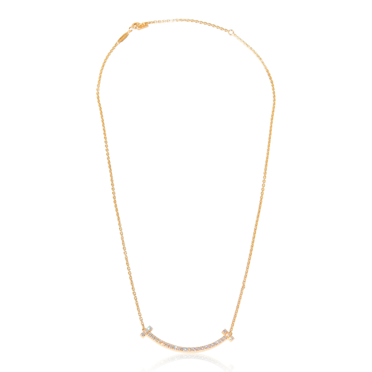 Yellow Gold Diamond Medium Model Tiffany T Smile Pendant