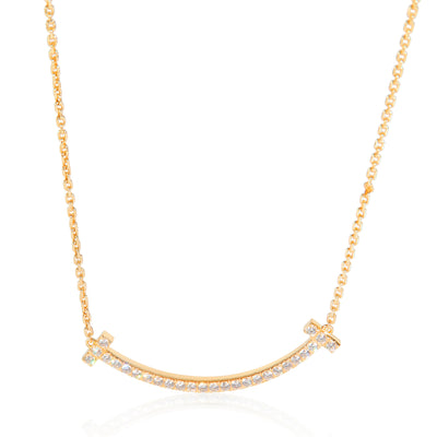 Yellow Gold Diamond Medium Model Tiffany T Smile Pendant