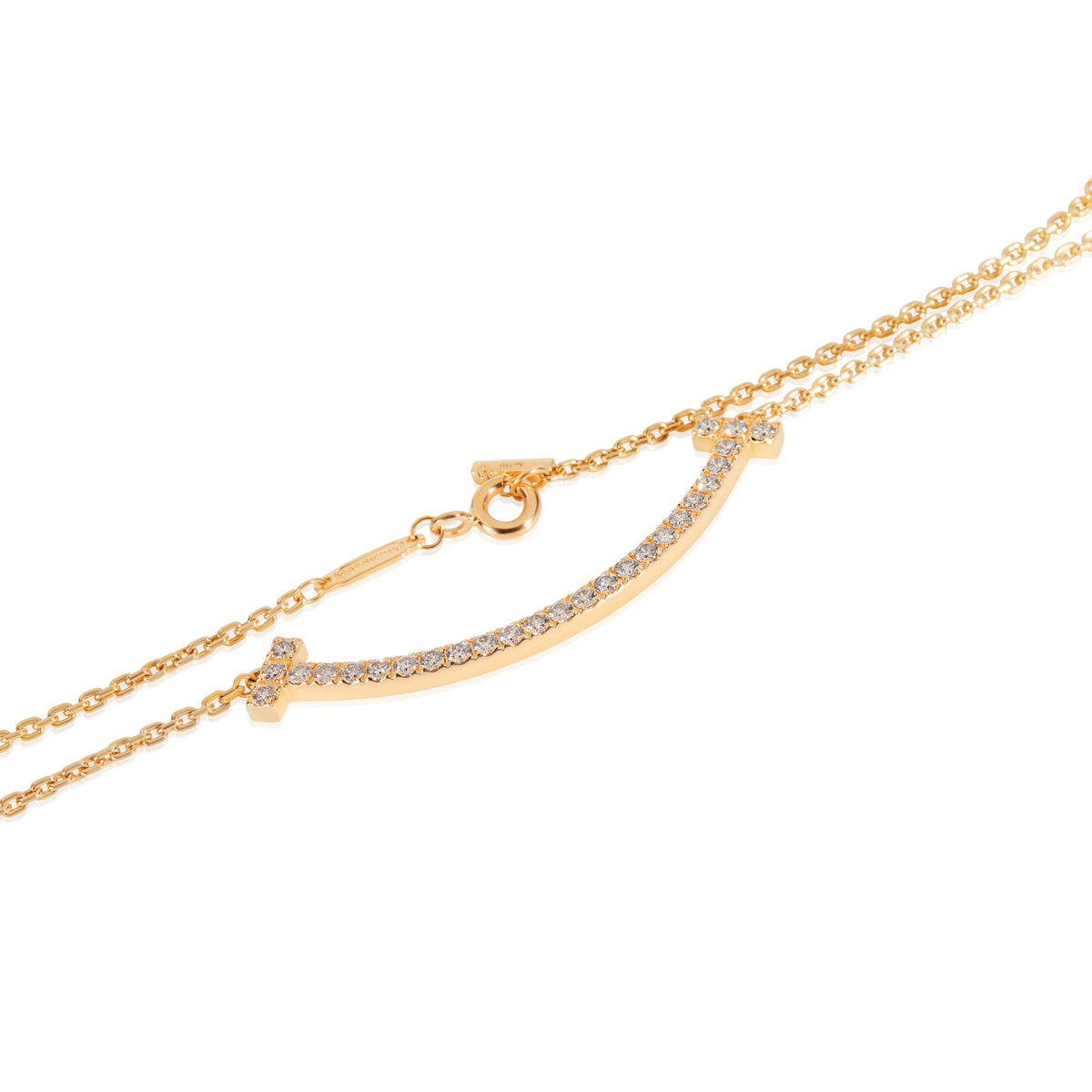 Yellow Gold Diamond Medium Model Tiffany T Smile Pendant