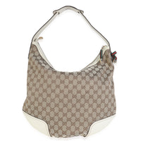 Off White Beige GG Monogram Canvas Princy Hobo