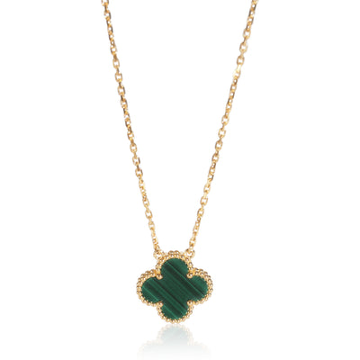 Yellow Gold Malachite Vintage Alhambra Pendant
