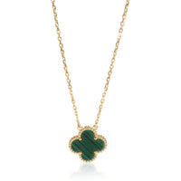 Yellow Gold Malachite Vintage Alhambra Pendant
