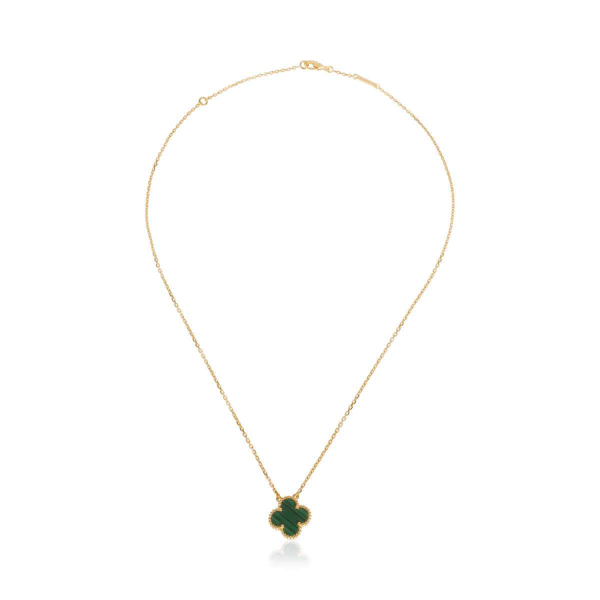 Yellow Gold Malachite Vintage Alhambra Pendant