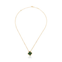 Yellow Gold Malachite Vintage Alhambra Pendant
