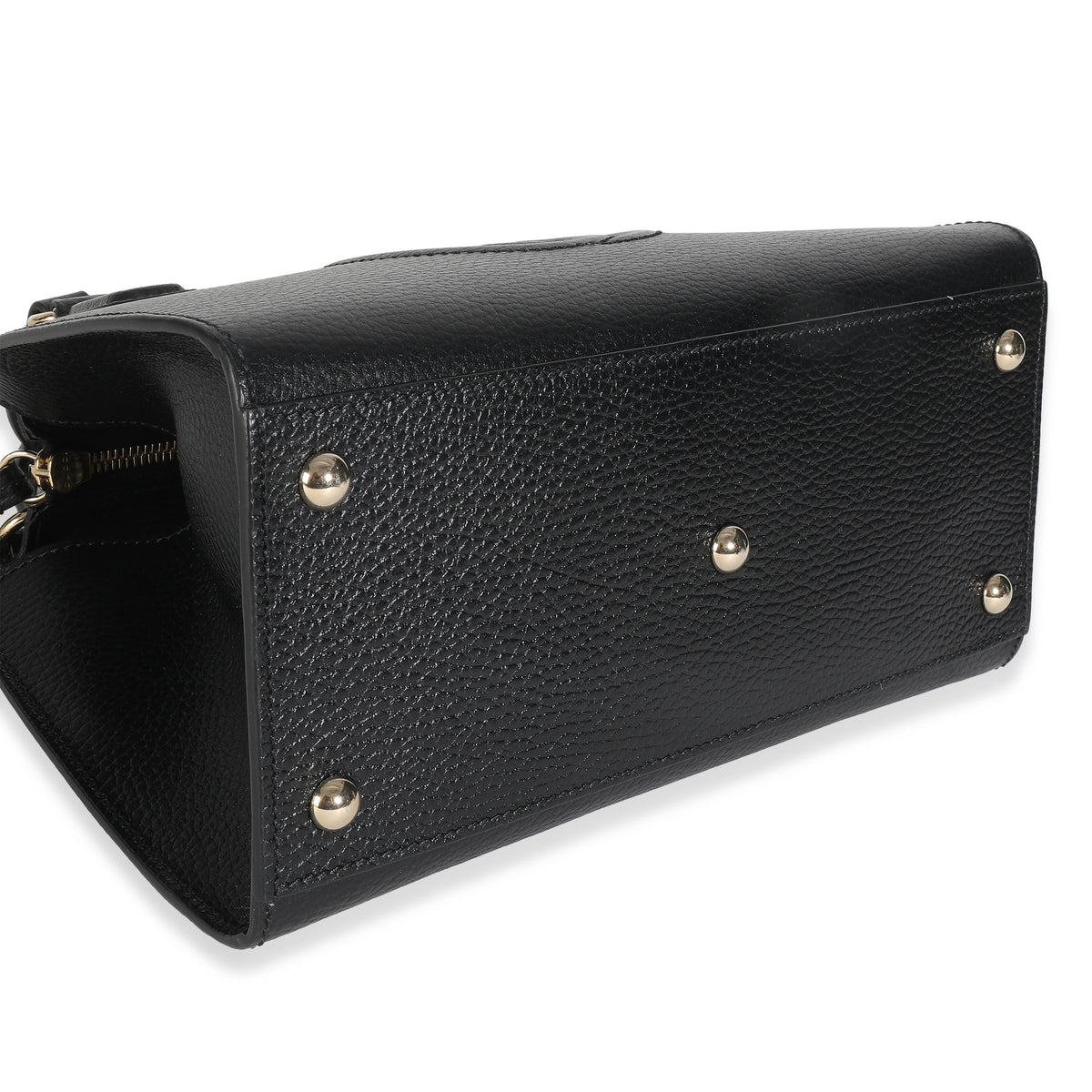 Black Dollar Calfskin Medium Soho Top Handle Satchel