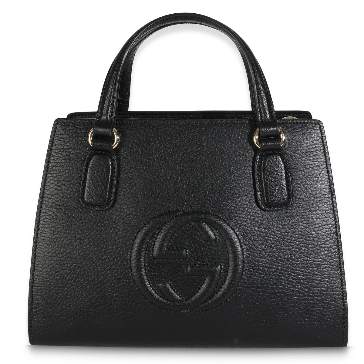 Black Dollar Calfskin Medium Soho Top Handle Satchel