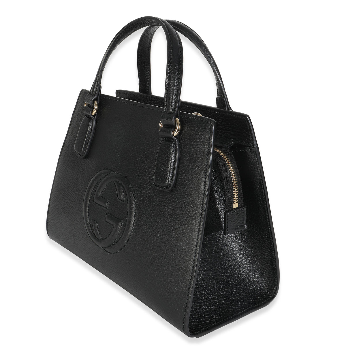 Black Dollar Calfskin Medium Soho Top Handle Satchel