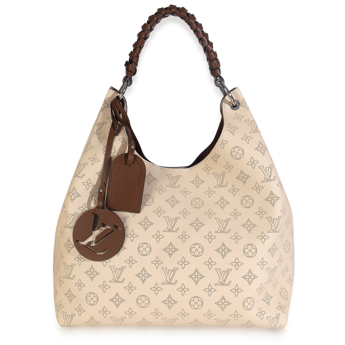 Creme Monogram Mahina Carmel Hobo