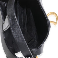Black Grained Calfskin Mini Saddle Bag