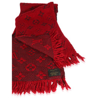Red Wool Silk Logomania Shine Scarf