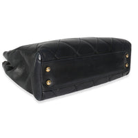 Vintage Beige Cut Out Black Quilted Lambskin Chain Tote