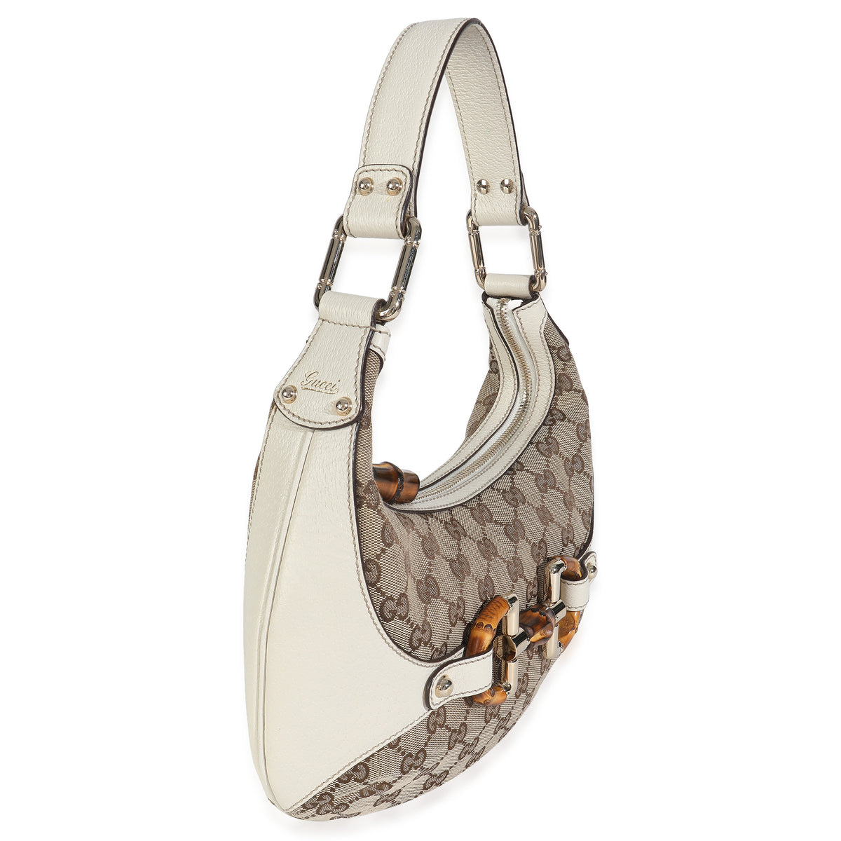 Ebony GG Canvas Bamboo Small Amalfi Hobo