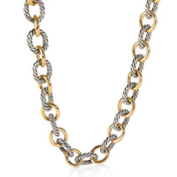 Yellow Gold & Sterling Silver  Oval Link Necklace