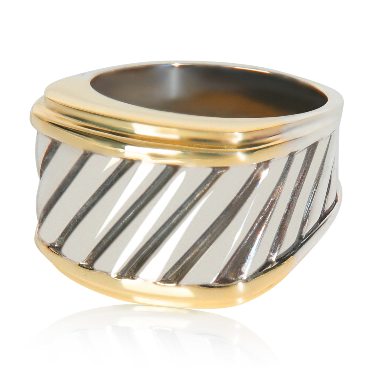 Yellow Gold & Sterling Silver  Cigar Band