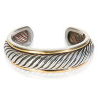 Yellow Gold & Sterling Silver  Cable Cuff Bracelet