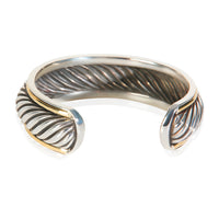 Yellow Gold & Sterling Silver  Cable Cuff Bracelet