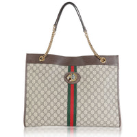 Beige New Acero GG Supreme Canvas Large Rajah Chain Tote