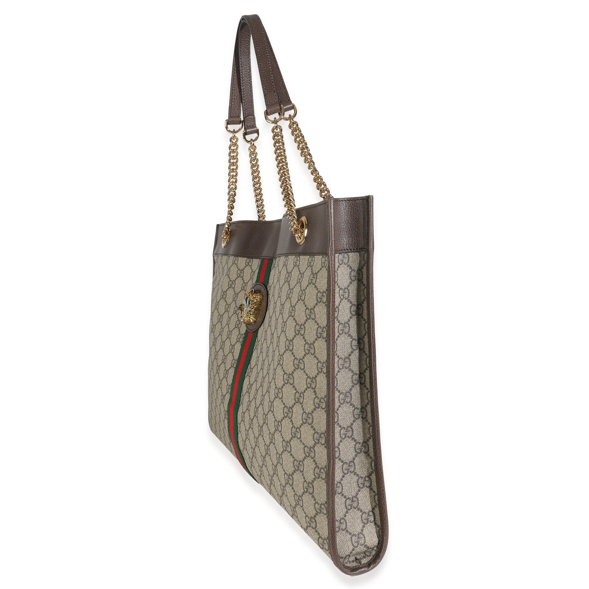 Beige New Acero GG Supreme Canvas Large Rajah Chain Tote