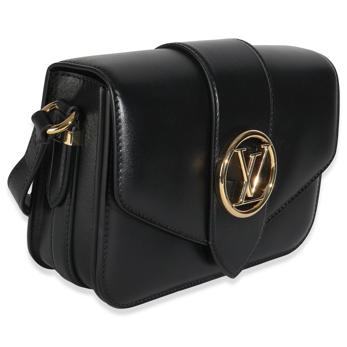 Louis Vuitton Black Smooth Calfskin LV Pont 9 Handbag pv