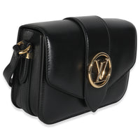 Louis Vuitton Black Smooth Calfskin LV Pont 9 Handbag pv