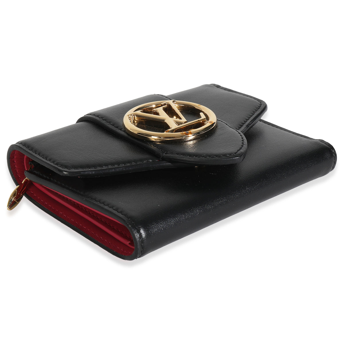 Black Smooth Calfskin LV Pont 9 Compact Wallet