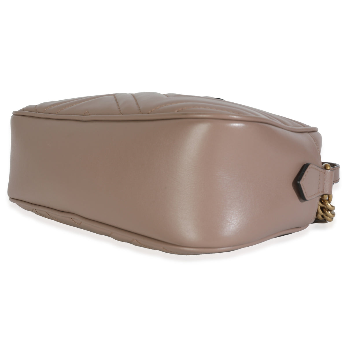 Taupe Calfskin Matelasse Small GG Marmont Chain Shoulder Bag