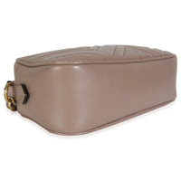 Taupe Calfskin Matelasse Small GG Marmont Chain Shoulder Bag