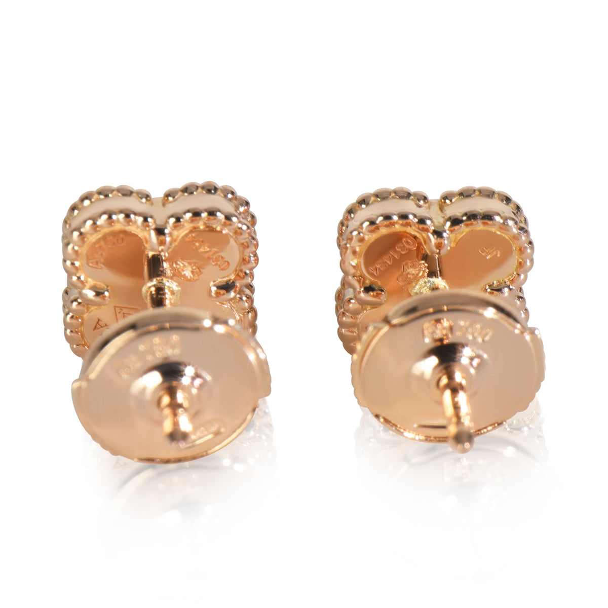 Rose Gold Carnelian Sweet Alhambra Earrings