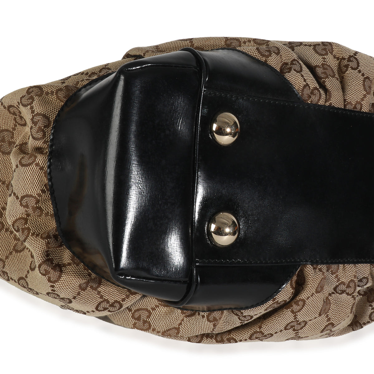 Black Leather Beige GG Canvas Tote