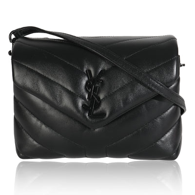 Black Calfskin Y Quilted Monogram Monochrome Toy Loulou Bag
