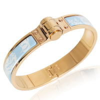 Gold-Plated  Tendresse Feline Tattoo Hinged Narrow Enamel Bracelet