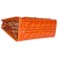 Fendi Orange TPU FF Vitello Century Plexiglass Small Runaway Shopper Tote Handbag clasp