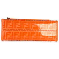 Fendi Orange TPU FF Vitello Century Plexiglass Small Runaway Shopper Tote Handbag stamp
