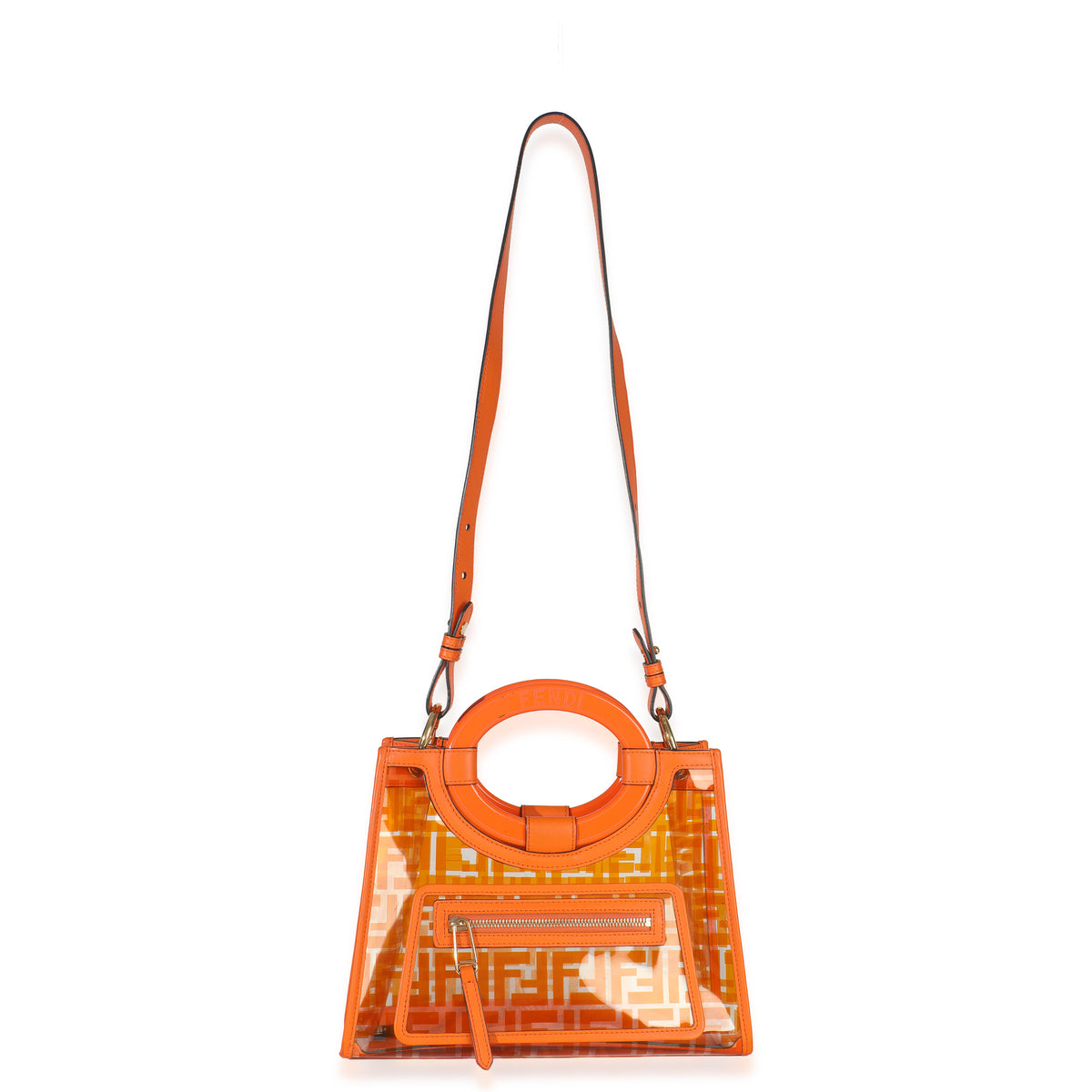 Orange TPU FF Vitello Century Plexiglass Small Runaway Shopper Tote