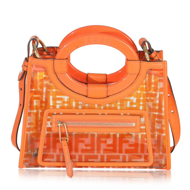 Orange TPU FF Vitello Century Plexiglass Small Runaway Shopper Tote