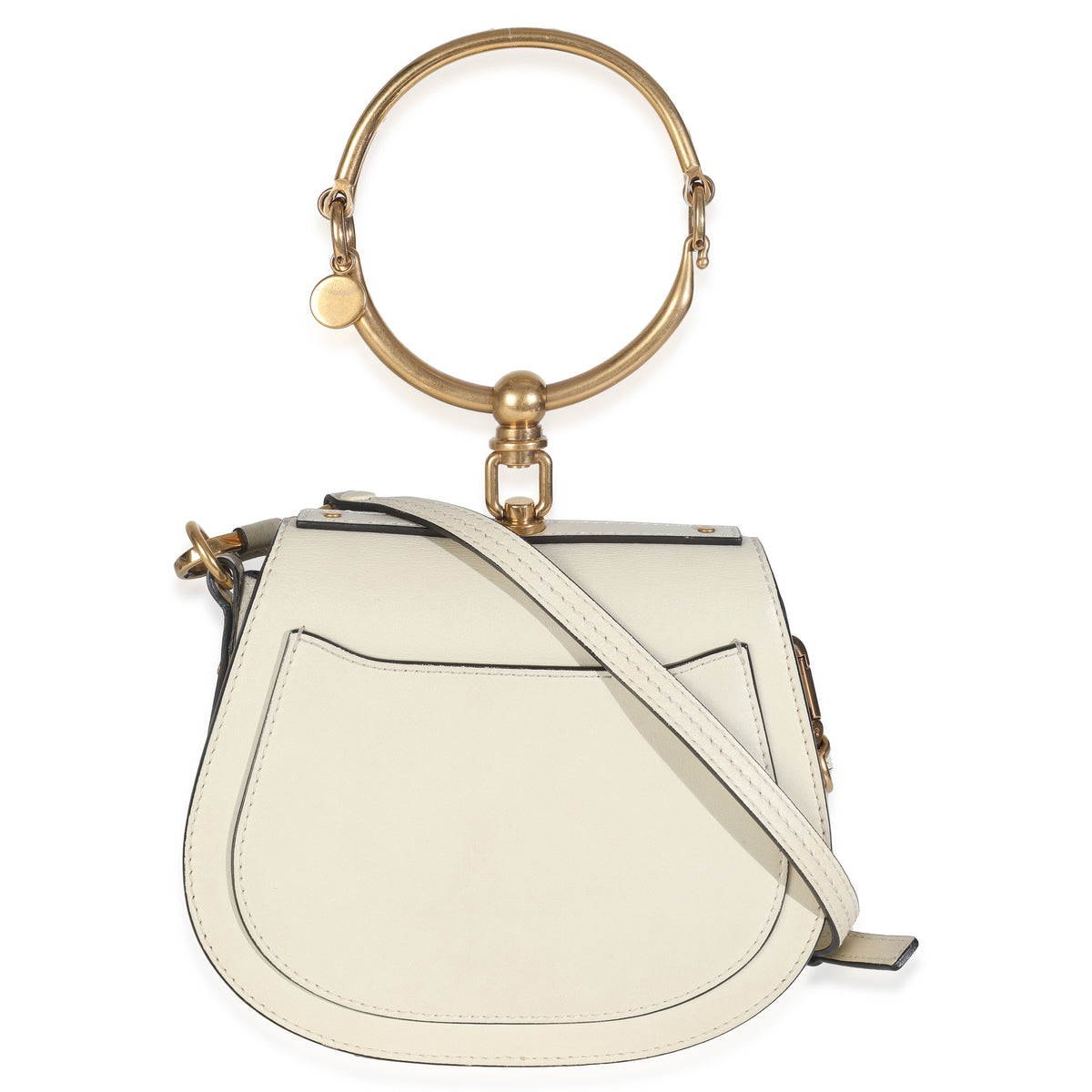 Chloe White Leather Small Nile Bracelet Bag