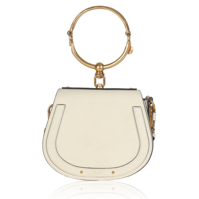 Chloe White Leather Small Nile Bracelet Bag