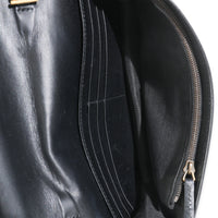 Black Guccissima Calfskin Crystal Cat Wallet On Chain