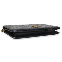 Black Guccissima Calfskin Crystal Cat Wallet On Chain