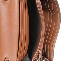 Beige GG Supreme Monogram Moon Calfskin Padlock Continental Chain Wallet