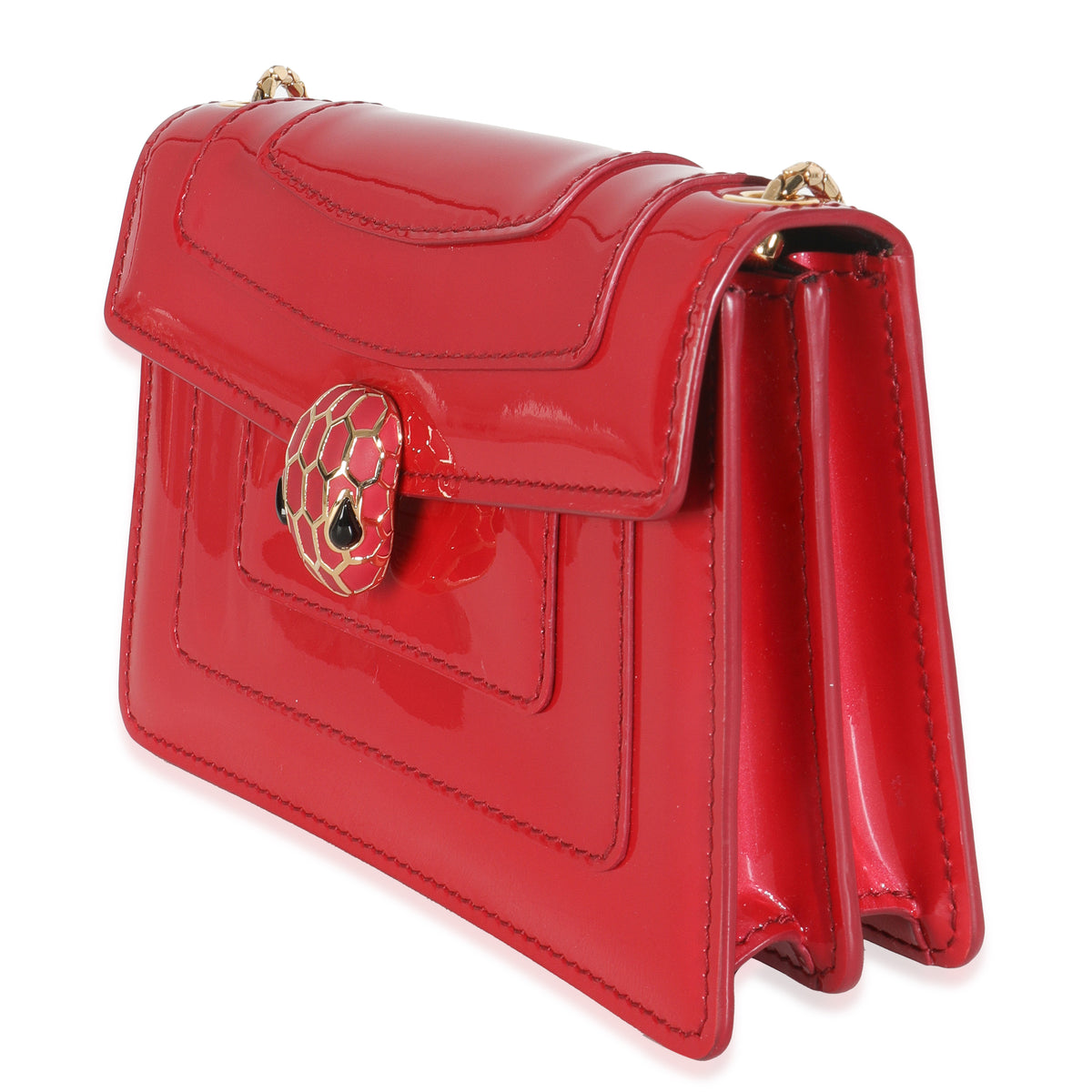 Bvlgari Dark Pink Patent Mini Serpenti Forever Crossbody