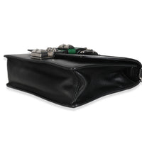 Black Saffiano City Calfskin Studded Small Elektra Shoulder Bag