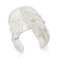 Yellow Gold & Sterling Silver  Magnolia Ladybug Cuff Bracelet