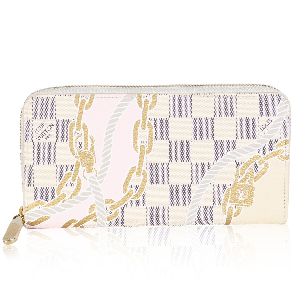 Gold Damier Azur Canvas Nautical Zippy Wallet