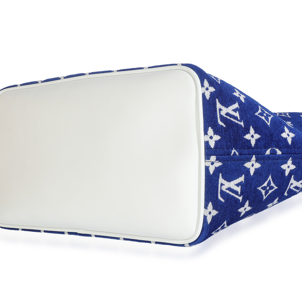 Blue White Jacquard Velvet Monogram LV Match Neverfull MM