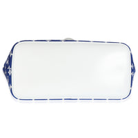 Blue White Jacquard Velvet Monogram LV Match Neverfull MM