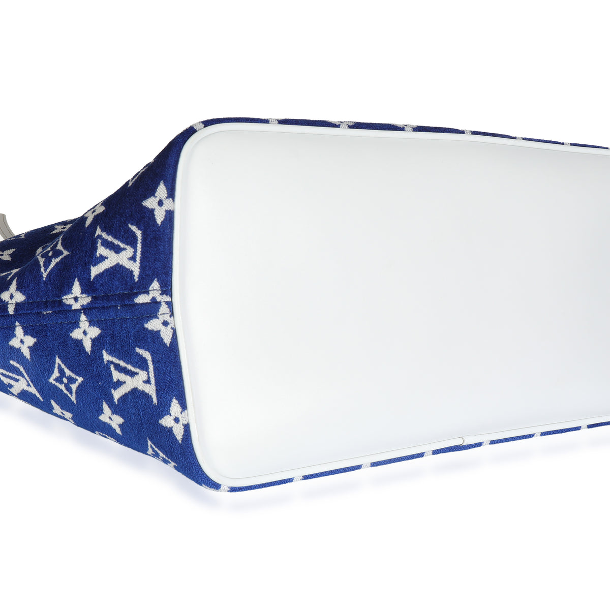 Blue White Jacquard Velvet Monogram LV Match Neverfull MM
