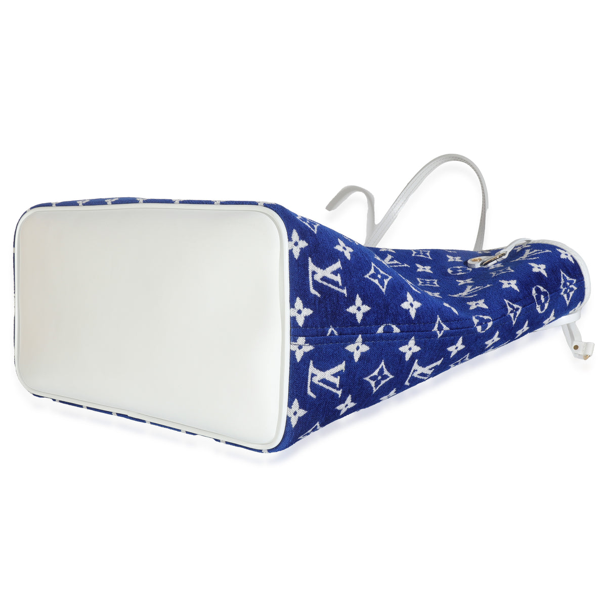 Blue White Jacquard Velvet Monogram LV Match Neverfull MM
